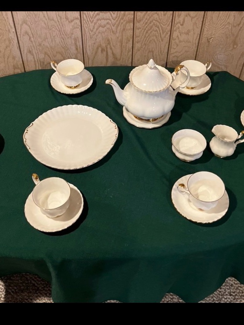 Royal Albert White Porcelain Tea Set with Gold Trim